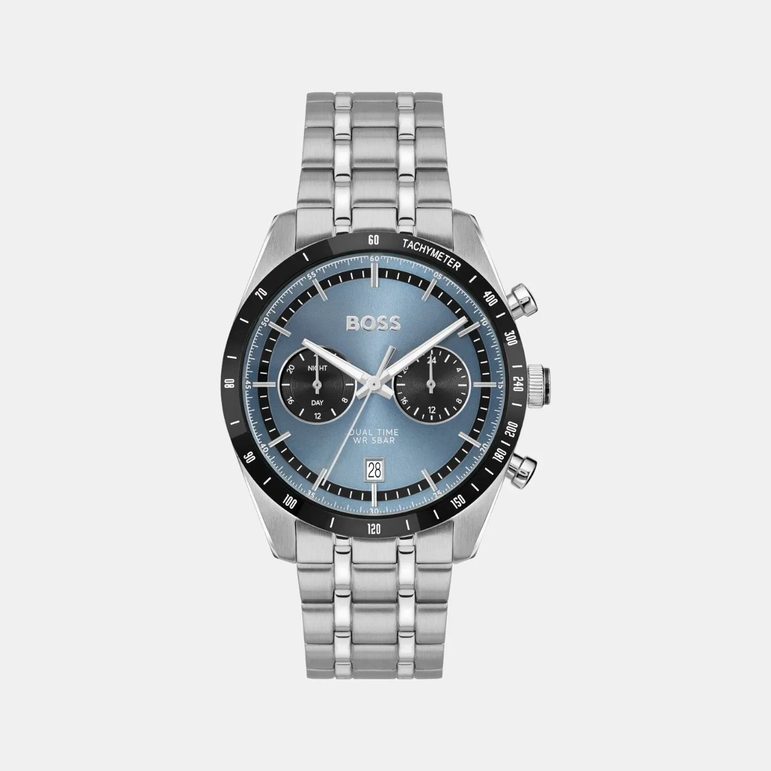 Boss Tourmaster Men Quartz Blue Dial Multi-Function Stainless Steel Watch 1514286