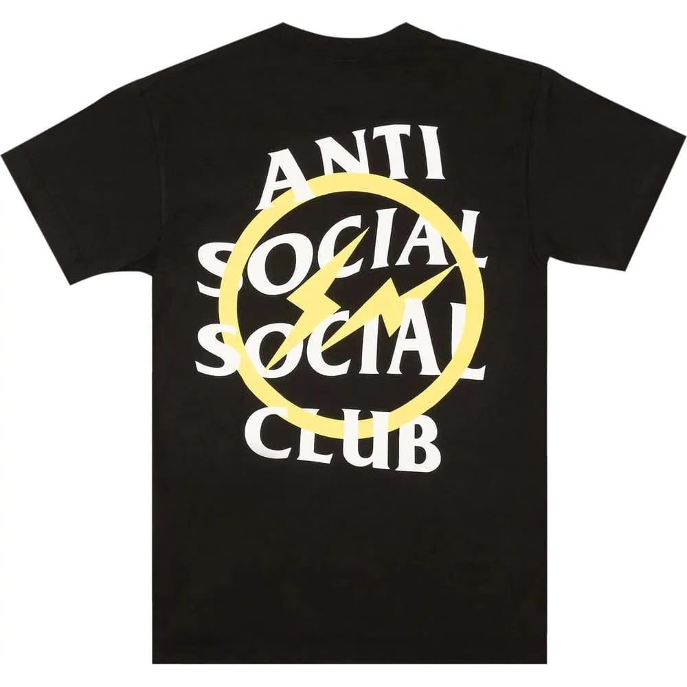 Anti Social Social Club x Fragment Design Yellow Bolt Tee "Black"