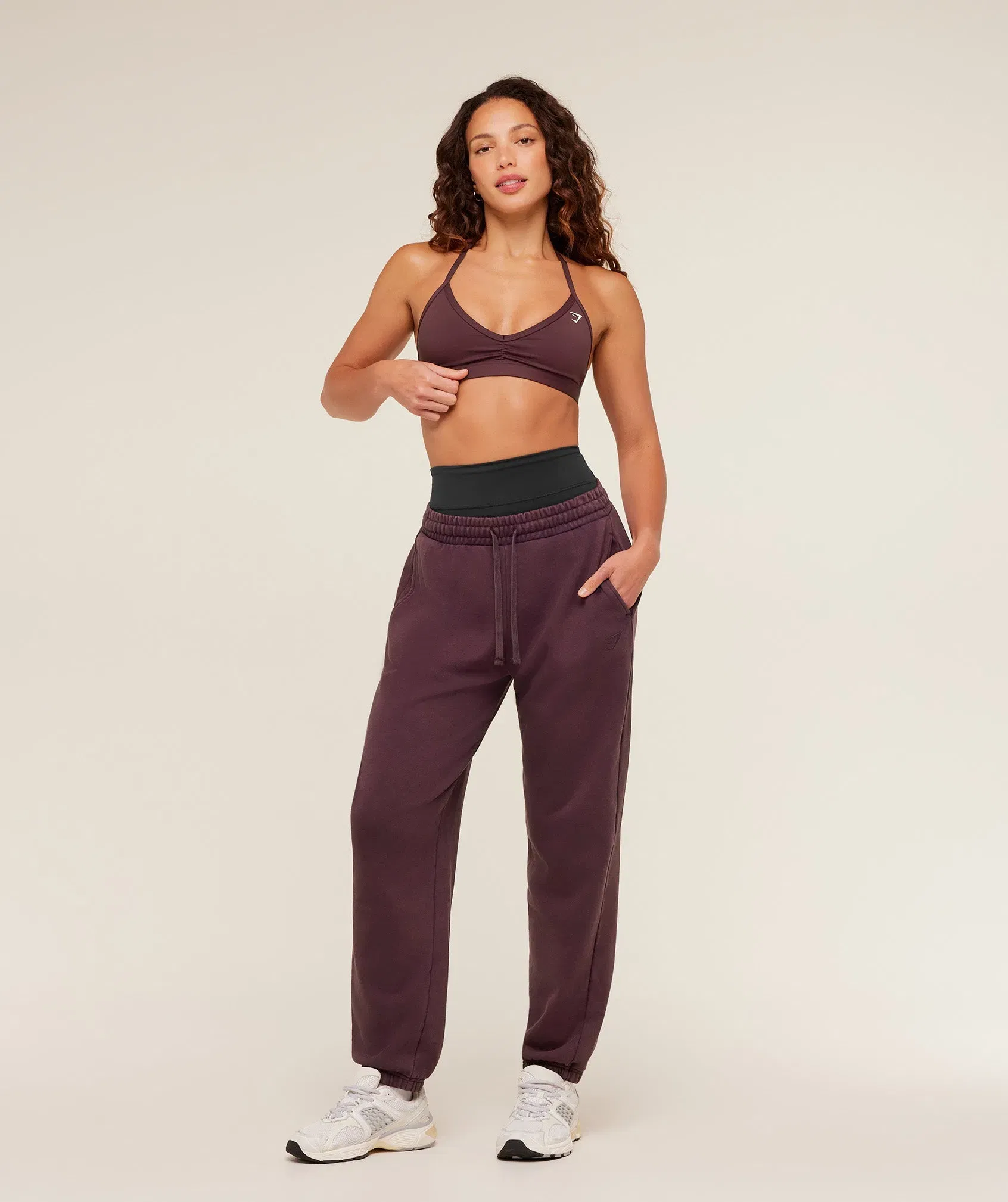 Gymshark Power Washed Cuff Joggers -  Cherry Purple/Acid Wash