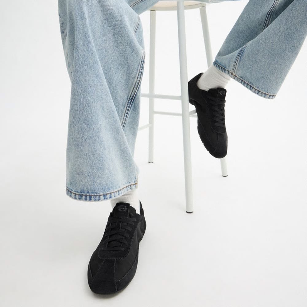 Men's Coach Soft Sneaker In Signature Nylon Black