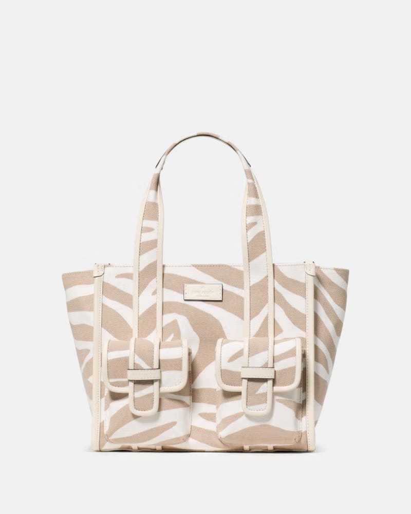 KateSpade Kip Zebra Cargo Small Tote Bag Light Fawn Multi