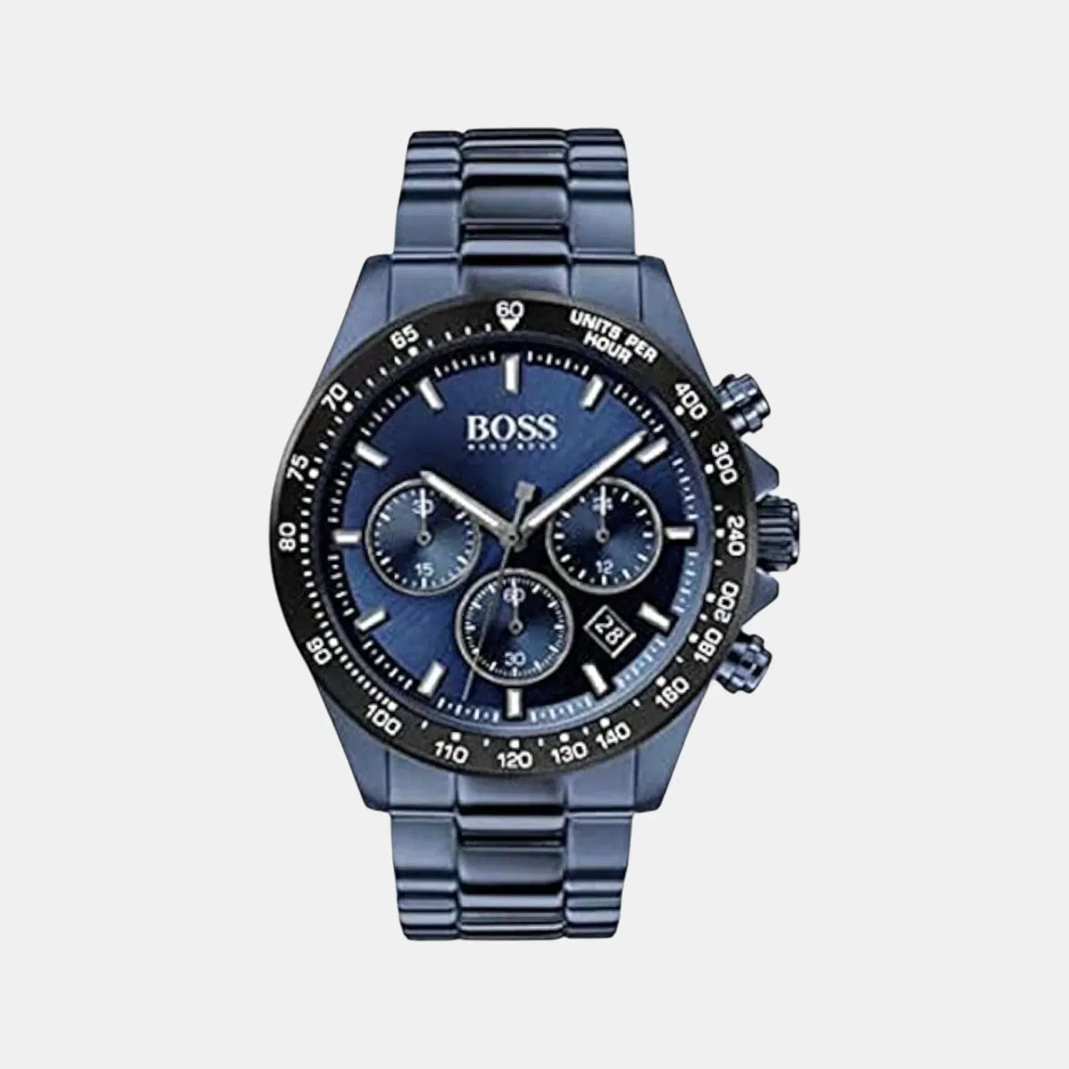 Boss Hero Men Quartz Blue Dial Chronograph Stainless Steel Watch 1513758
