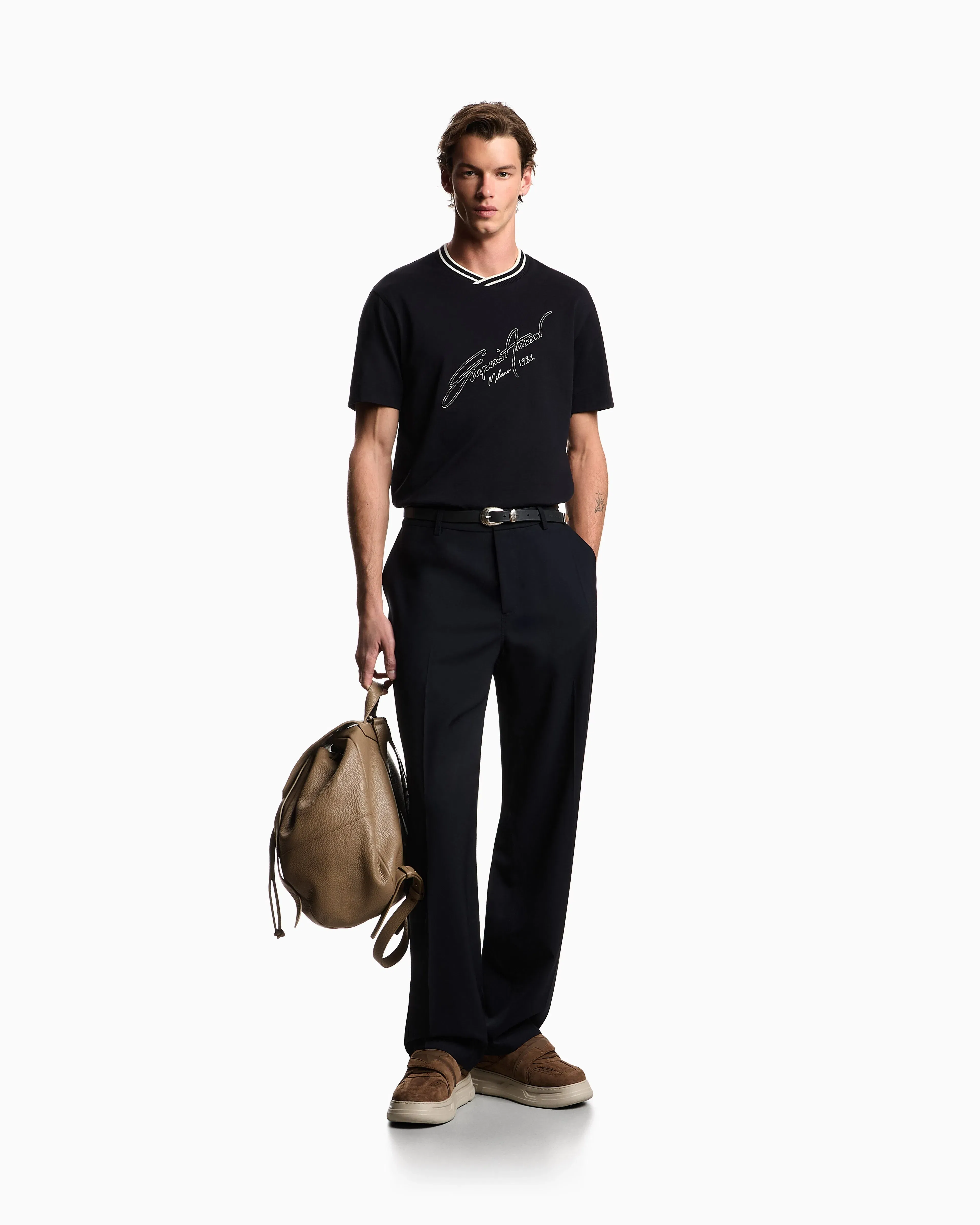 Emporio Armani Striped, light wool trousers
