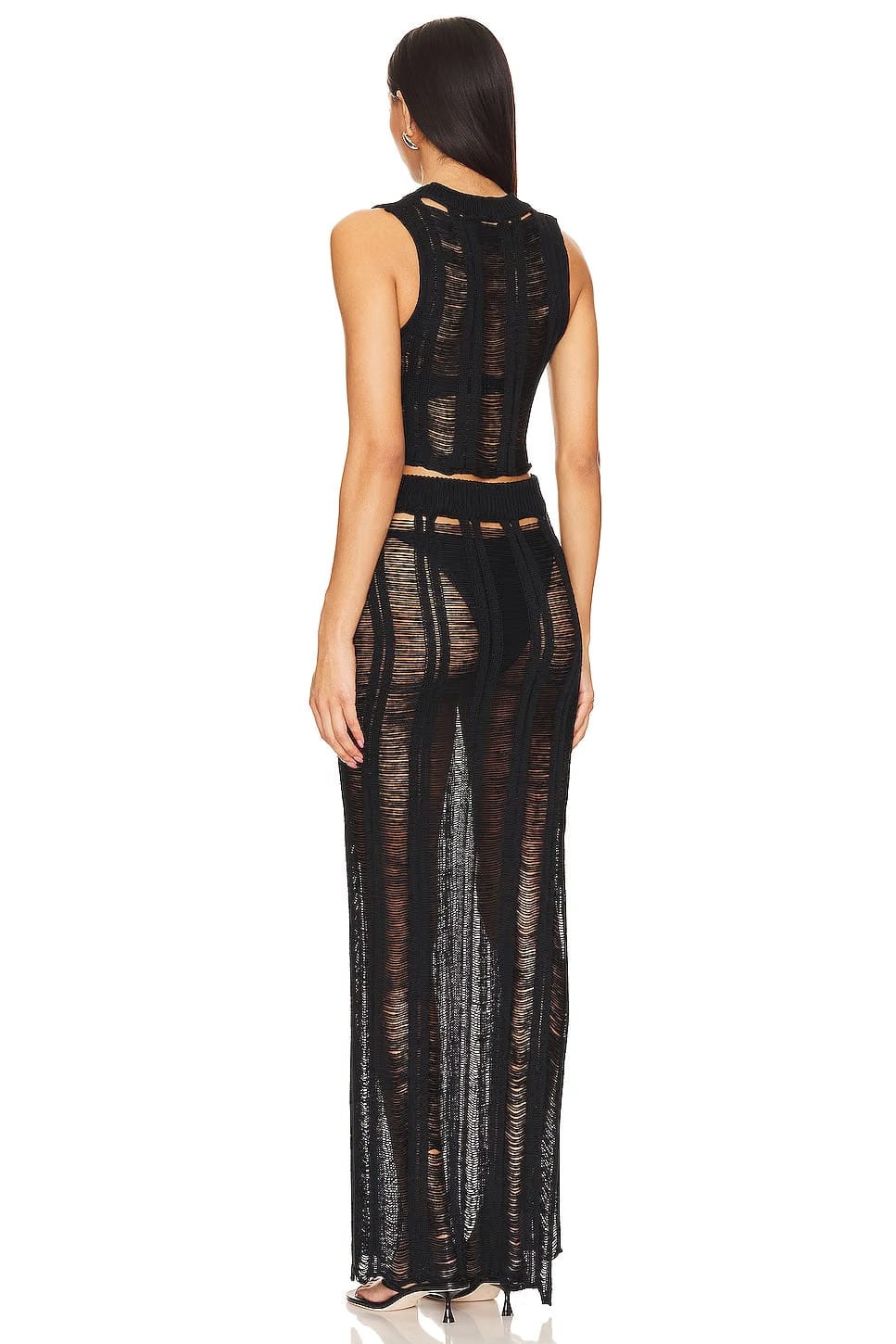 superdown Tayla Maxi Skirt Set in Black