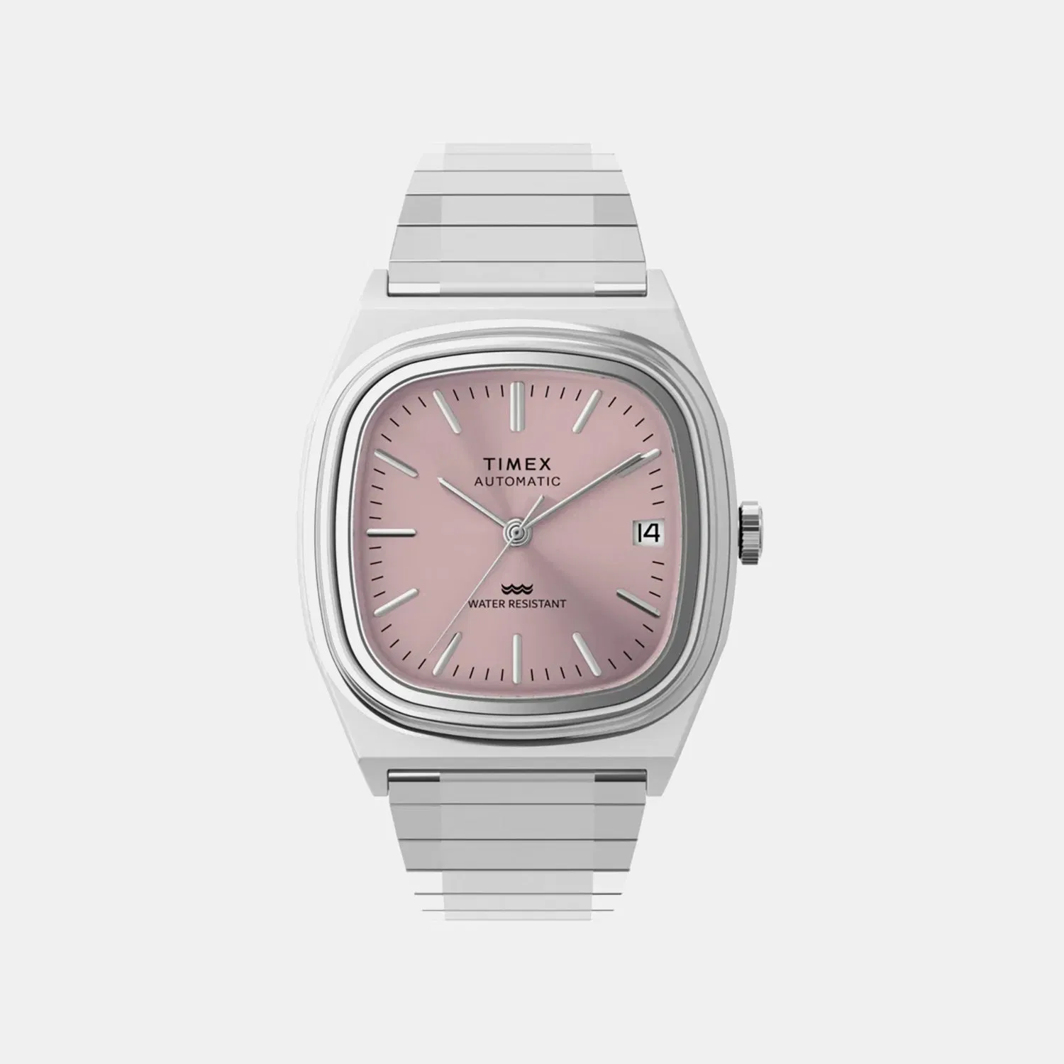 Timex Unisex Automatic Pink Dial Analog Stainless Steel Watch Tw2Y66800Ik
