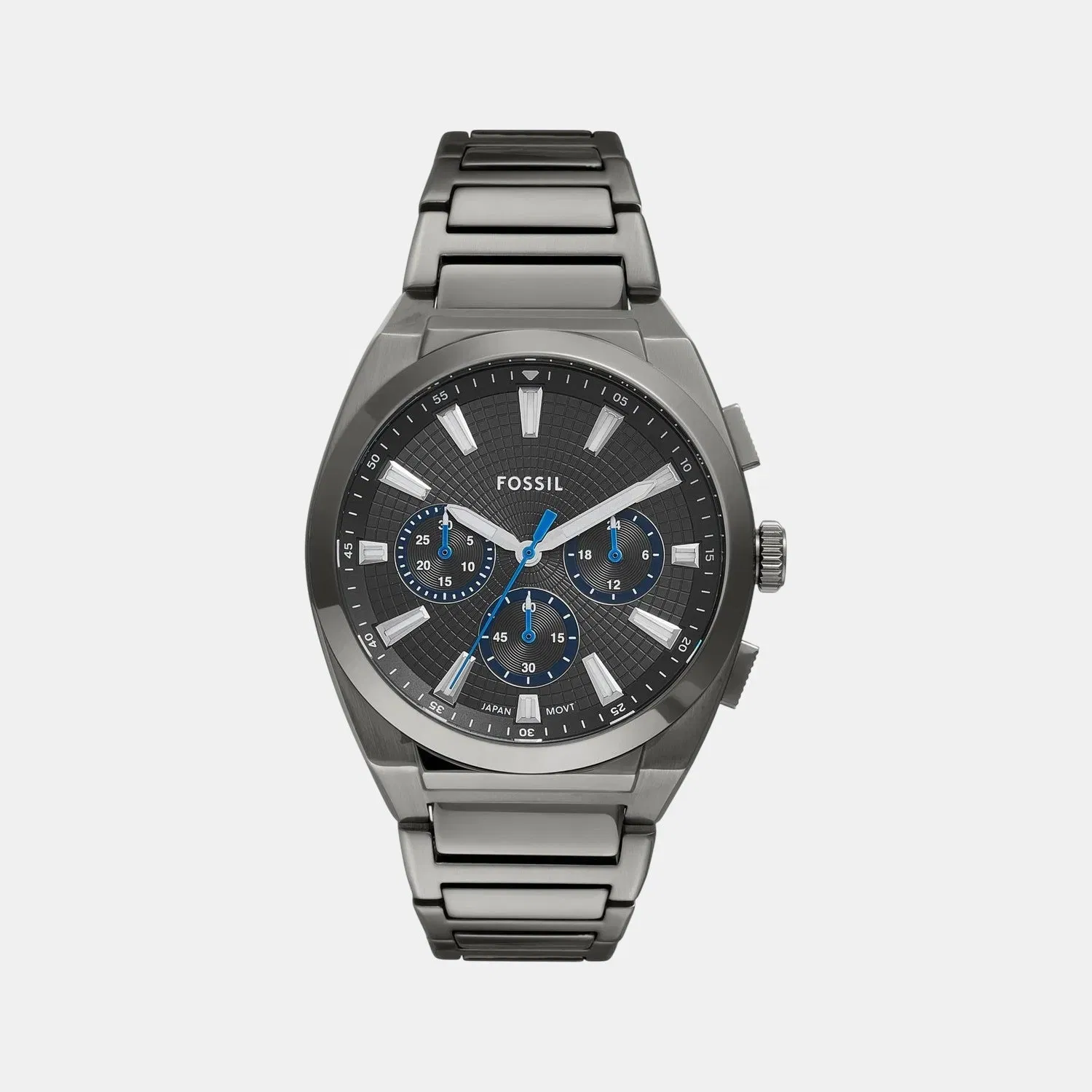 Fossil Everett Men Quartz Grey Dial Chronograph Stainless Steel Watch Fs6107