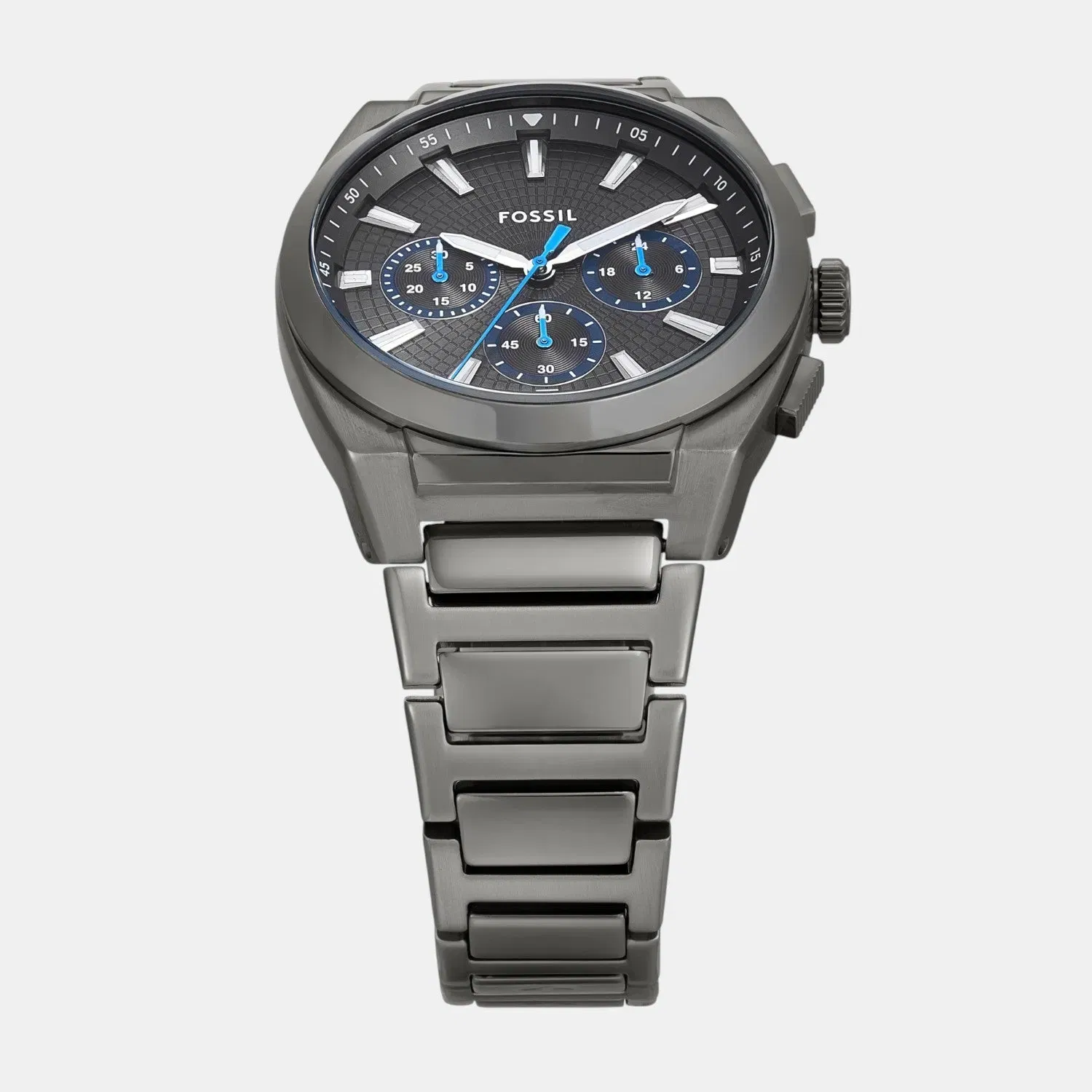 Fossil Everett Men Quartz Grey Dial Chronograph Stainless Steel Watch Fs6107
