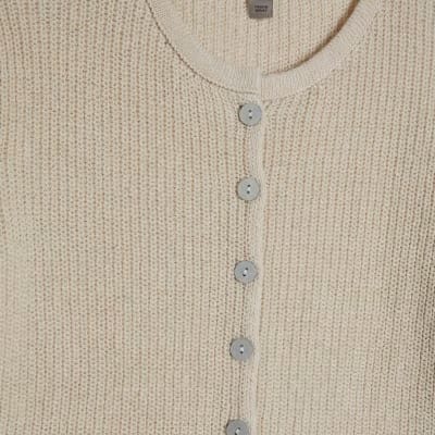 Cream Lace Hem Knitted Top
