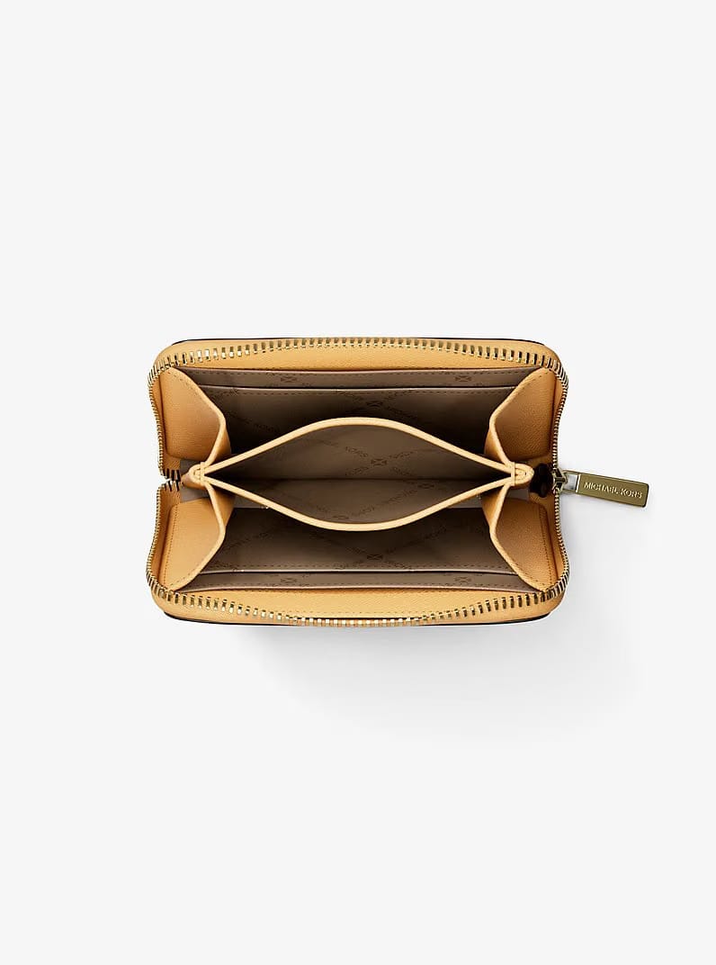 Michael Kors Jet Set Travel Medium Saffiano Leather Wallet Honeywheat