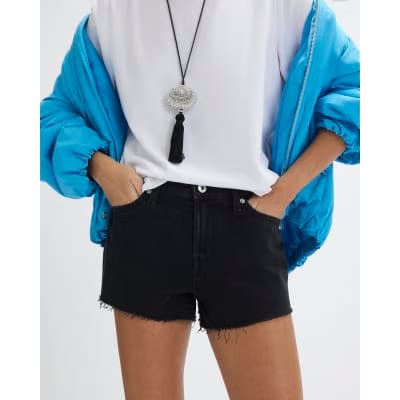 Black Hotpant Denim Shorts