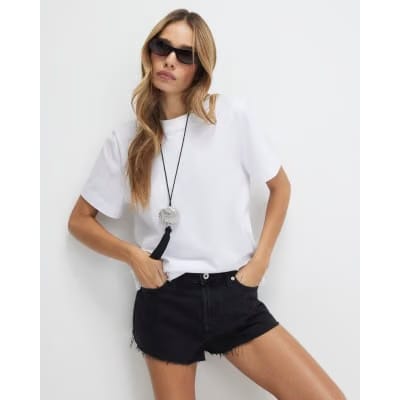 Black Hotpant Denim Shorts