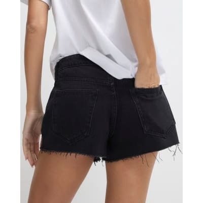 Black Hotpant Denim Shorts