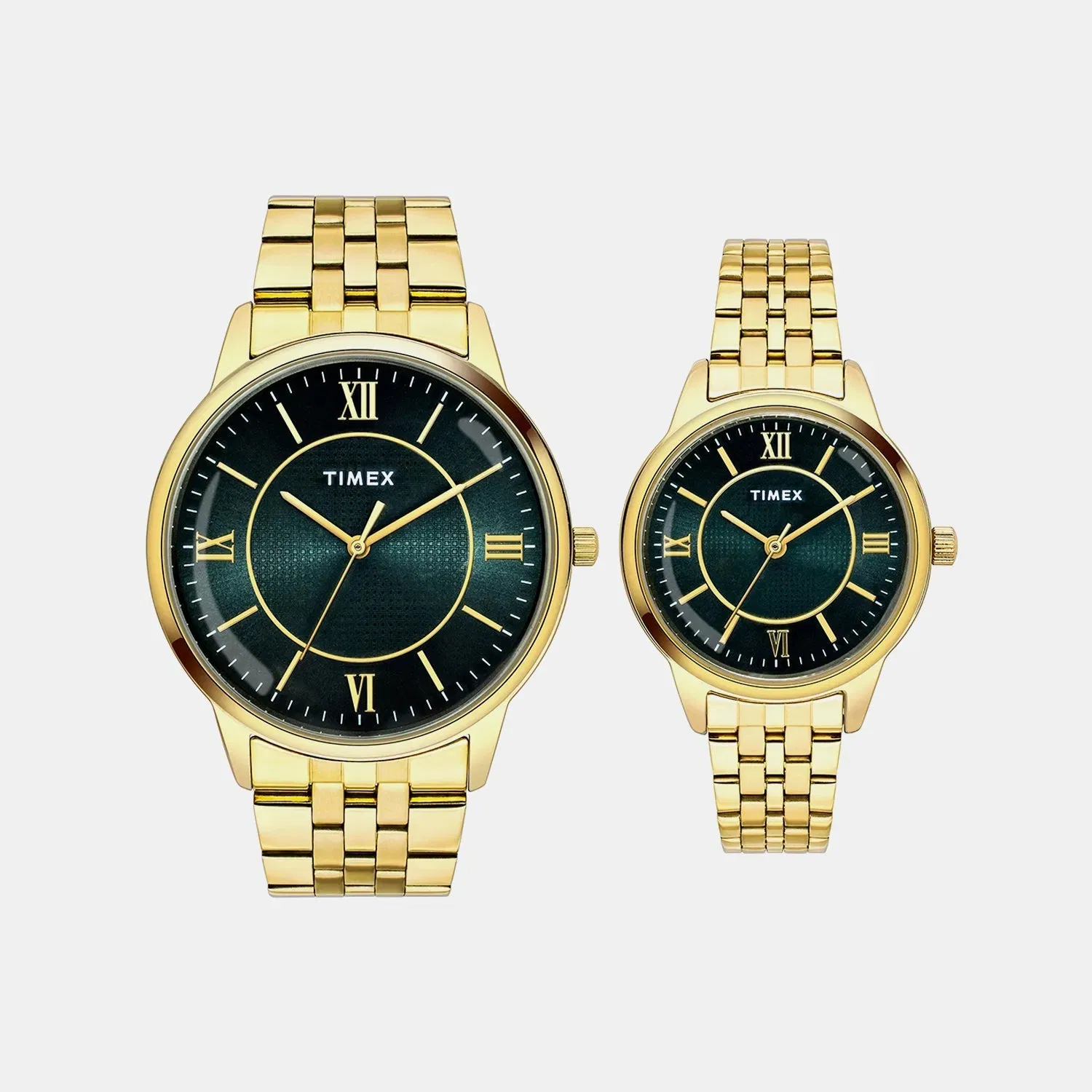 Timex Trendline Couple Quartz Dial Analog Stainless Steel Watch Tw00Pr331