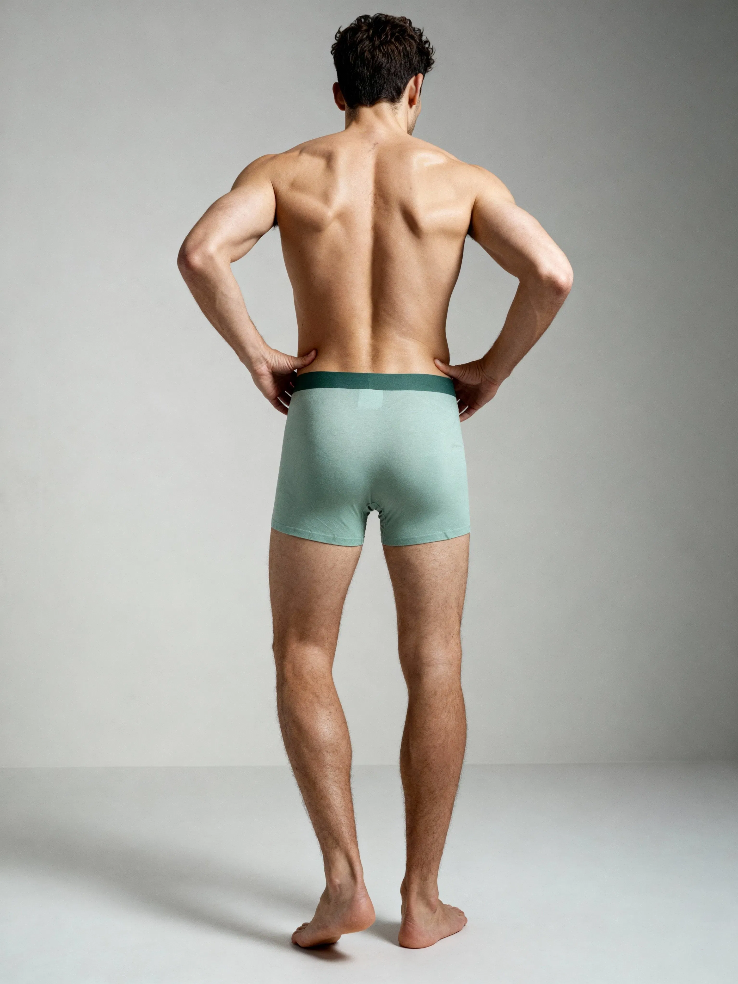 Men V Walks Light Green Solid Luxury Elastic Trunk by Manaca