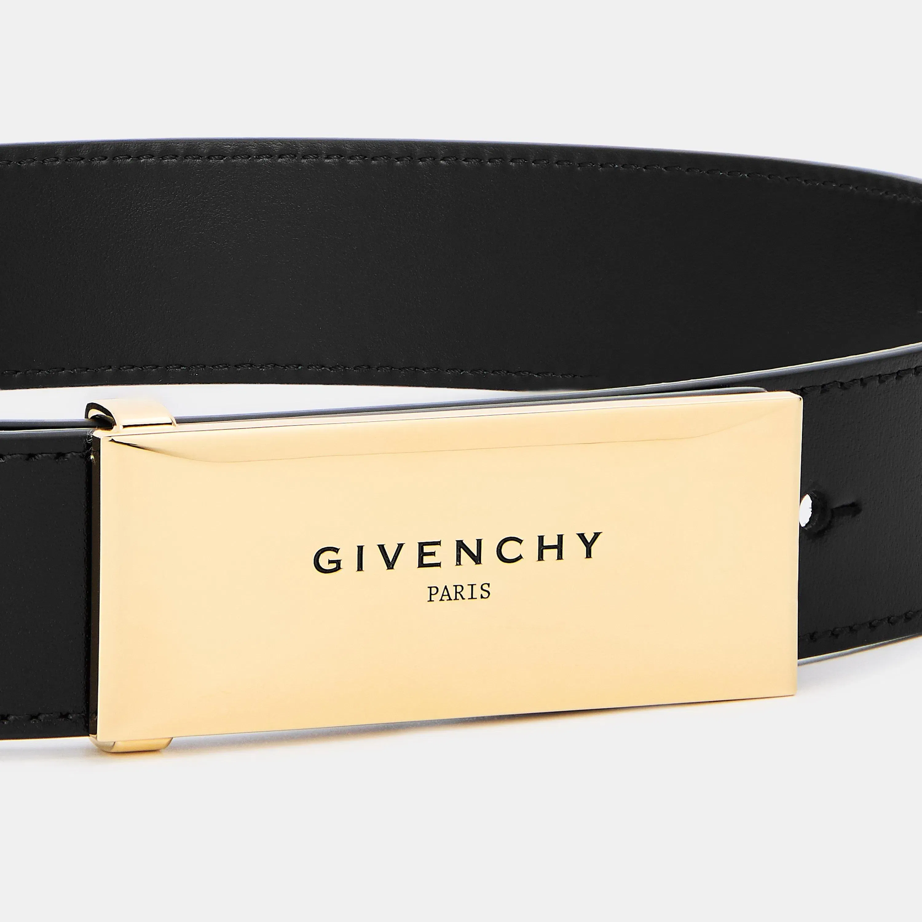 Plaque Leather Belt