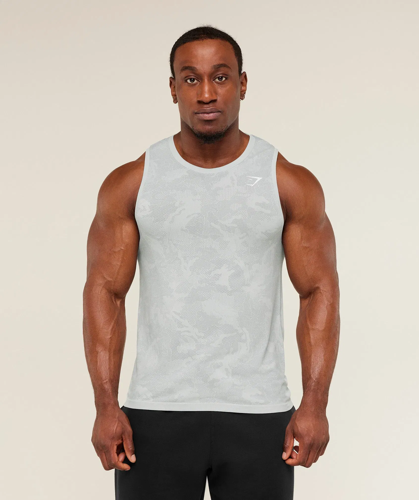 Gymshark Geo Seamless Tank - Light Grey/Smokey Grey