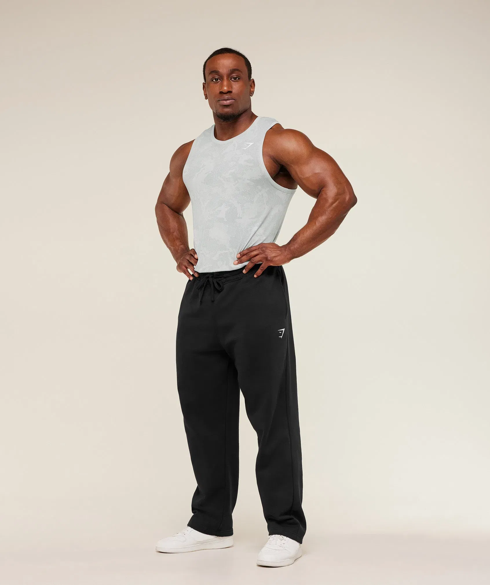 Gymshark Geo Seamless Tank - Light Grey/Smokey Grey