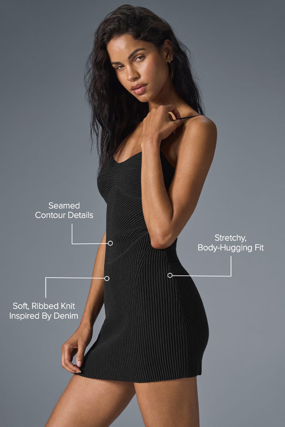 Alo Yoga Denim Knit Mini Dress
