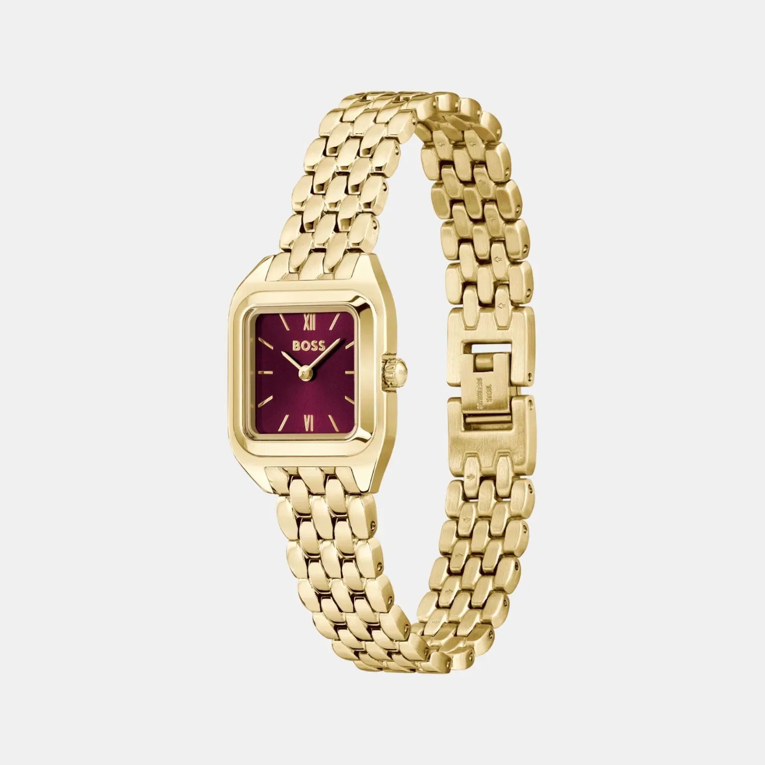 Boss Mae Petite Women Quartz Red Dial Analog Stainless Steel Watch 1502824