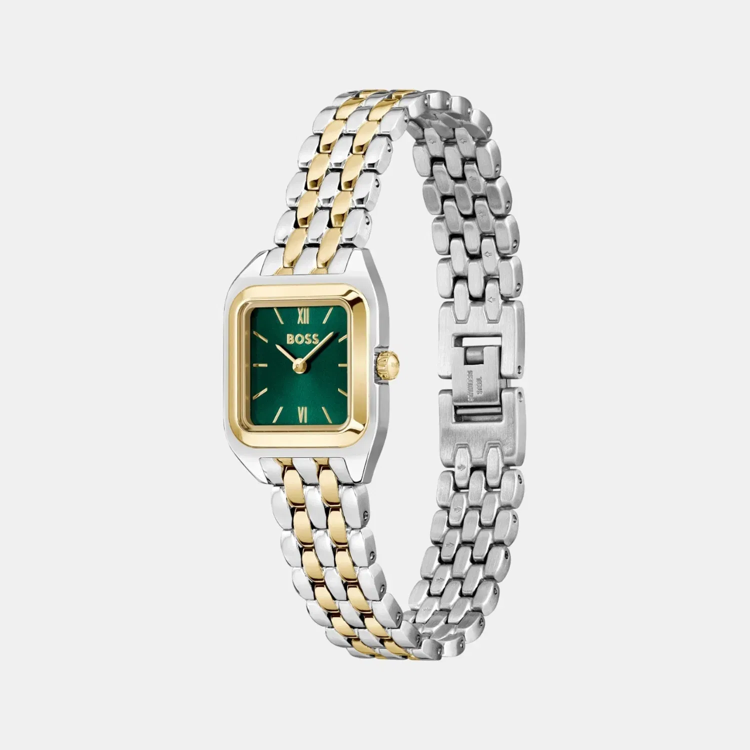 Boss Mae Petite Women Quartz Green Dial Analog Stainless Steel Watch 1502822