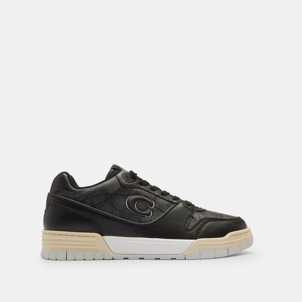 Men's Coach Soho Sneaker With Signature Canvas Charcoal Black