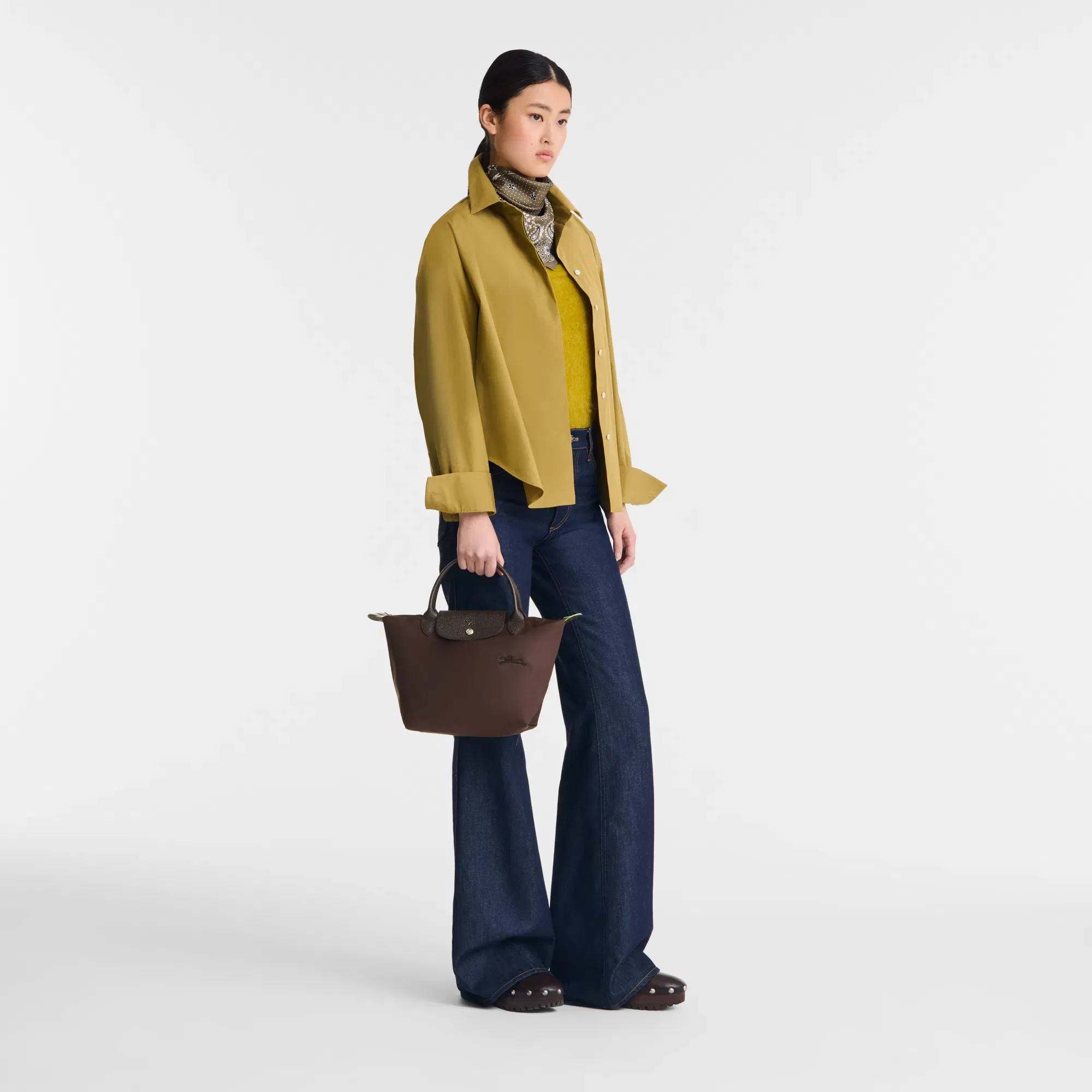 Longchamp Le Pliage Green S Handbag Mocha