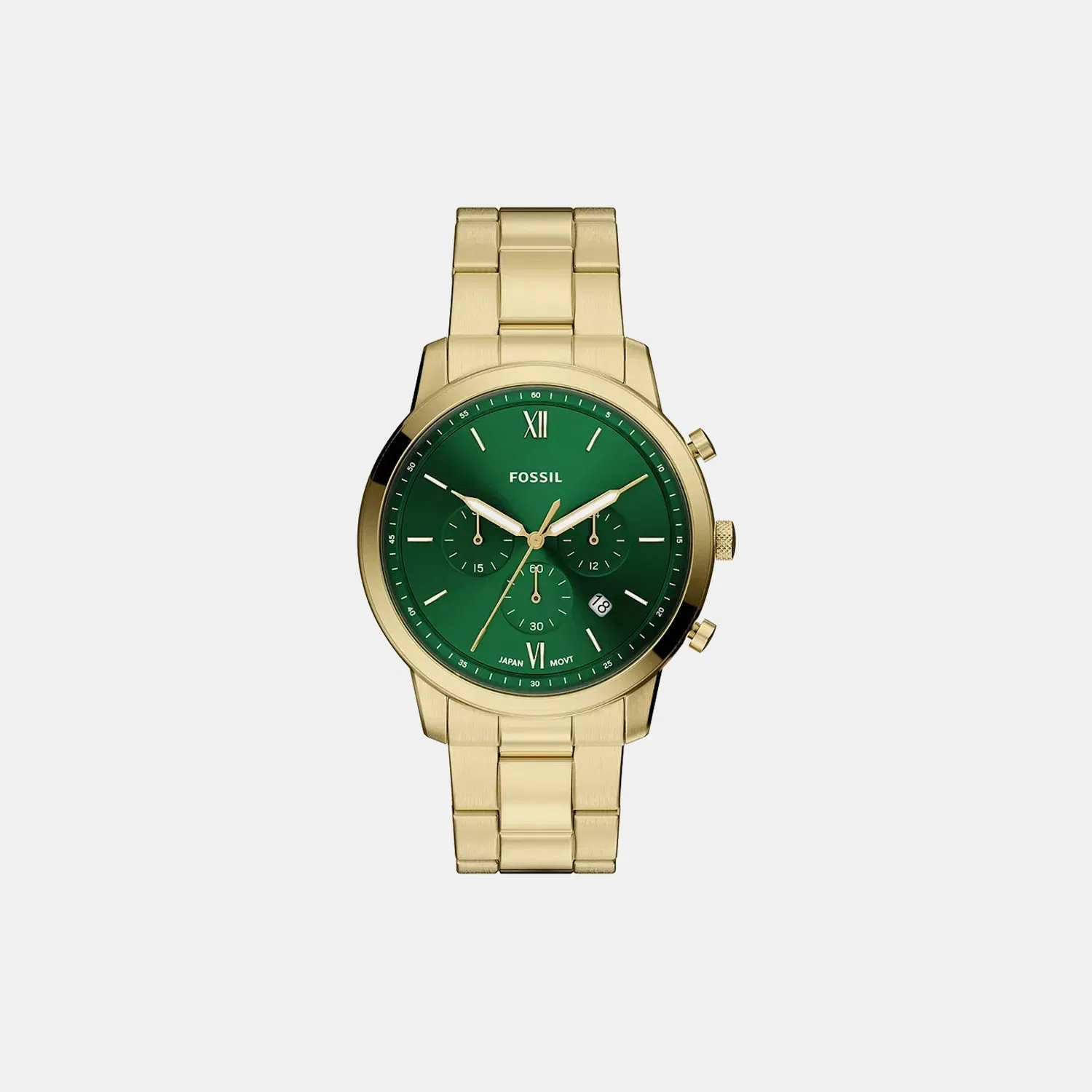 Fossil Neutra Men Quartz Green Dial Chronograph Stainless Steel Watch Fs6164