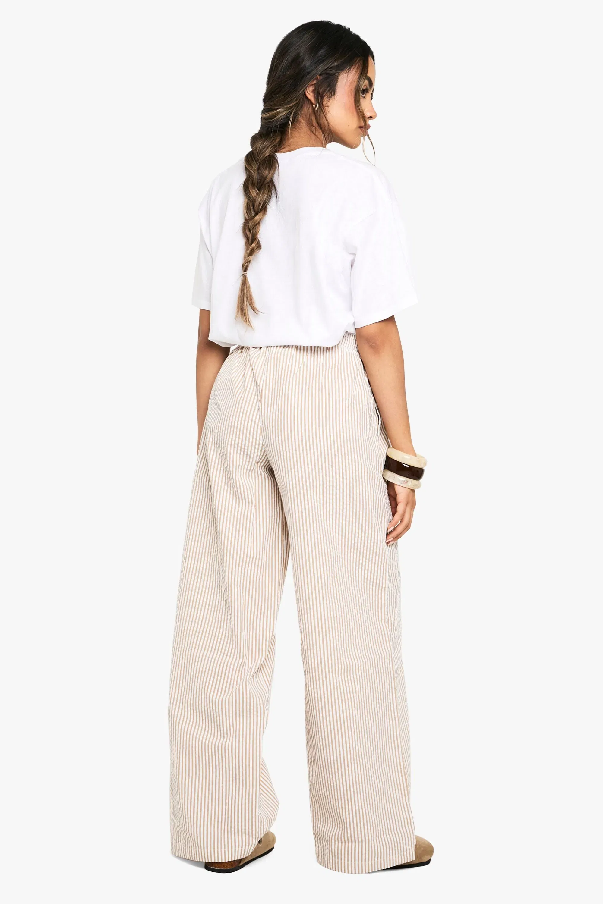 Pinstripe Wide Leg Trousers