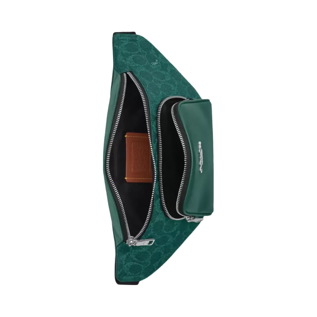 Coach Racer Small Belt Bag In Signature Canvas Silver Sea Green