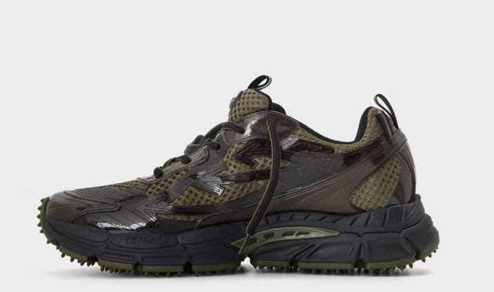 OFF WHITE Men's Be Right Back Retro-Inspired Comfort Sneakers 'Green/Black'