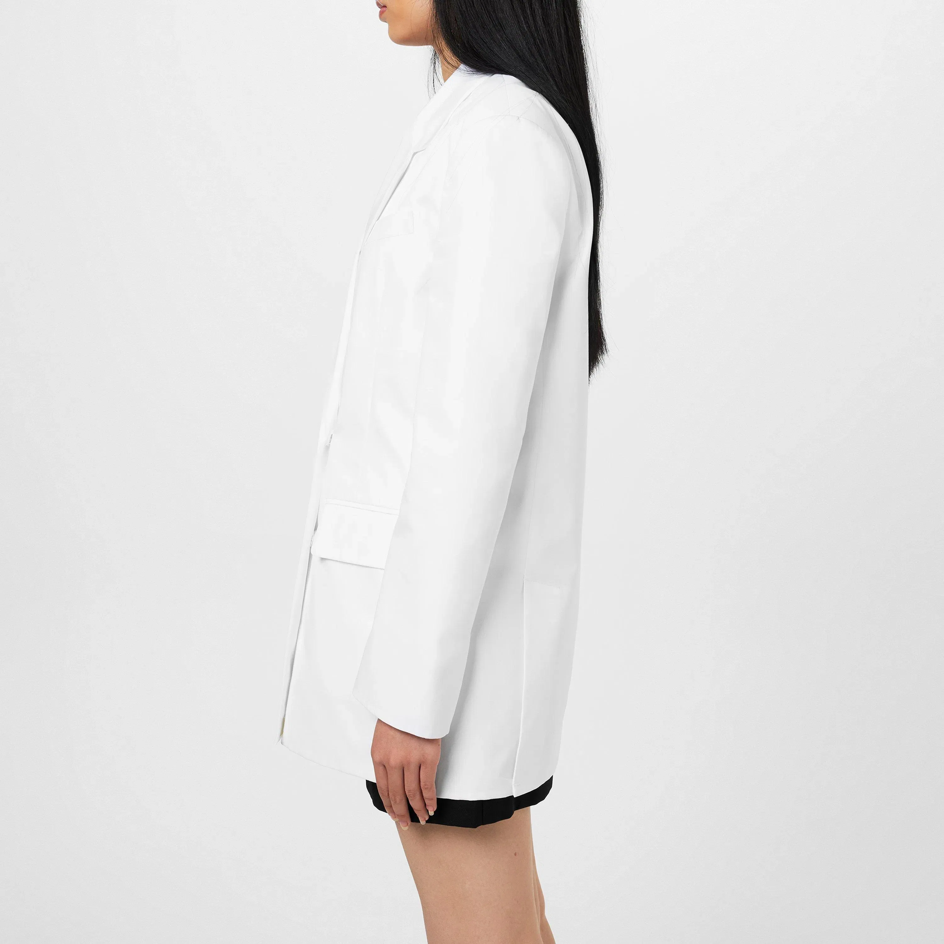 Double Breasted Cotton Long Sleeve Blazer
