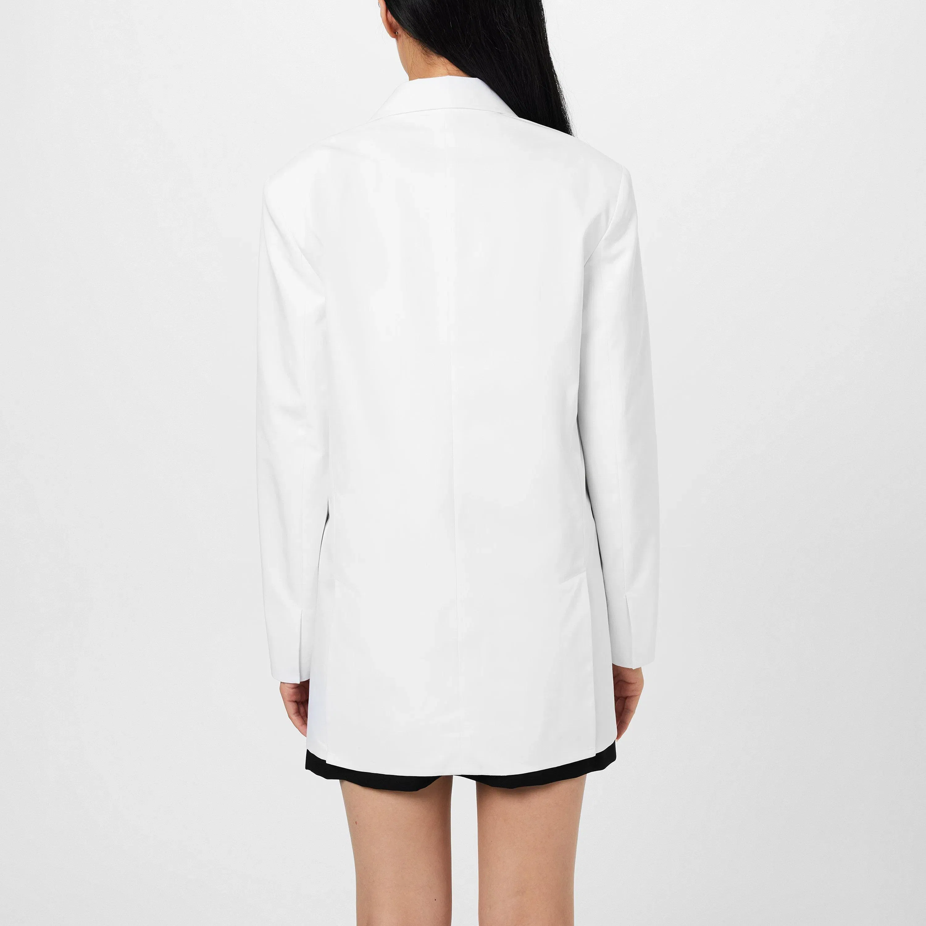 Double Breasted Cotton Long Sleeve Blazer