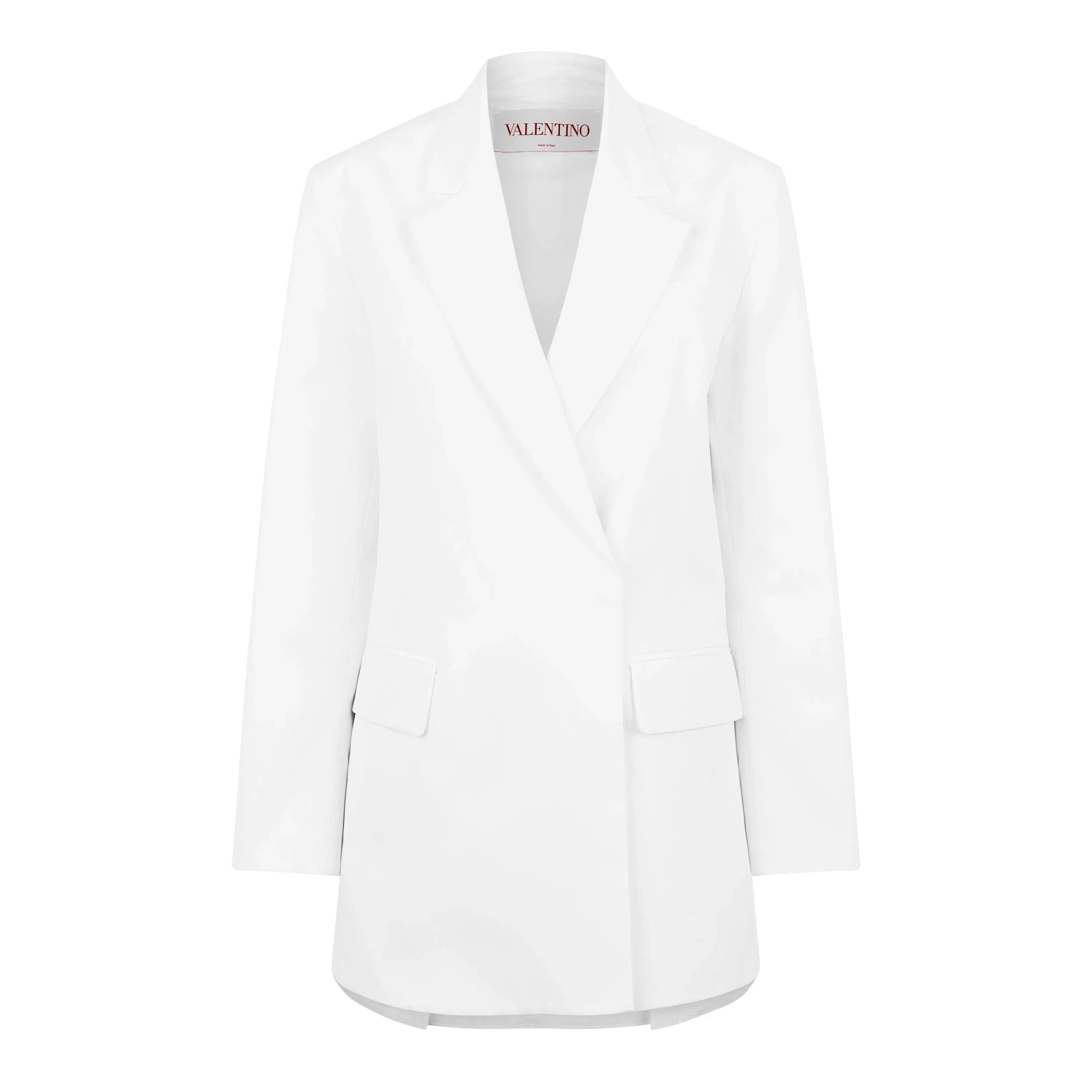 Double Breasted Cotton Long Sleeve Blazer