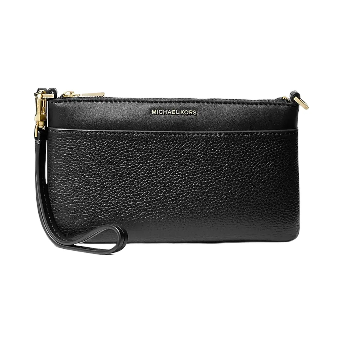 Michael Kors Jet Set Medium Pebbled Leather Wristlet Black