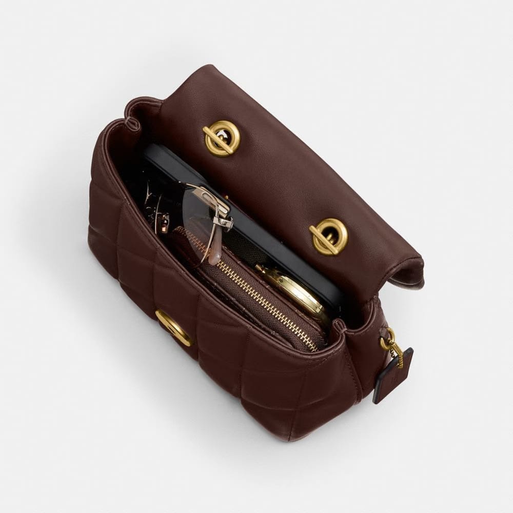 Coach Tabby Top Handle Bag With Quilting Brass Maple