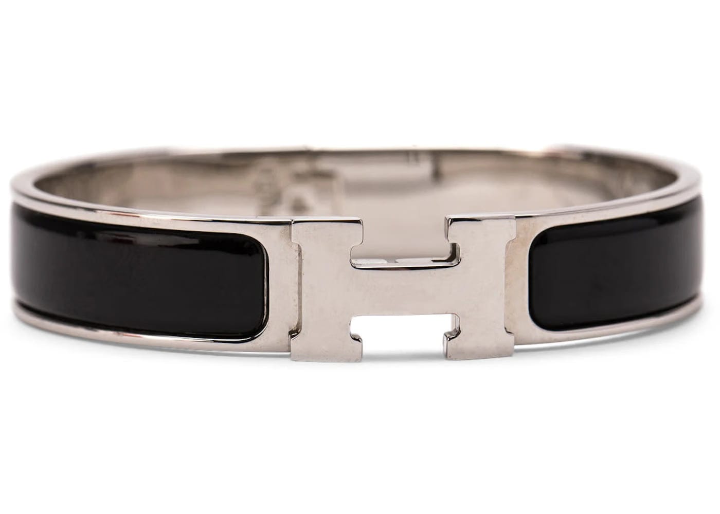Hermes Clic H Bracelet Palladium-Tone Pm Noir