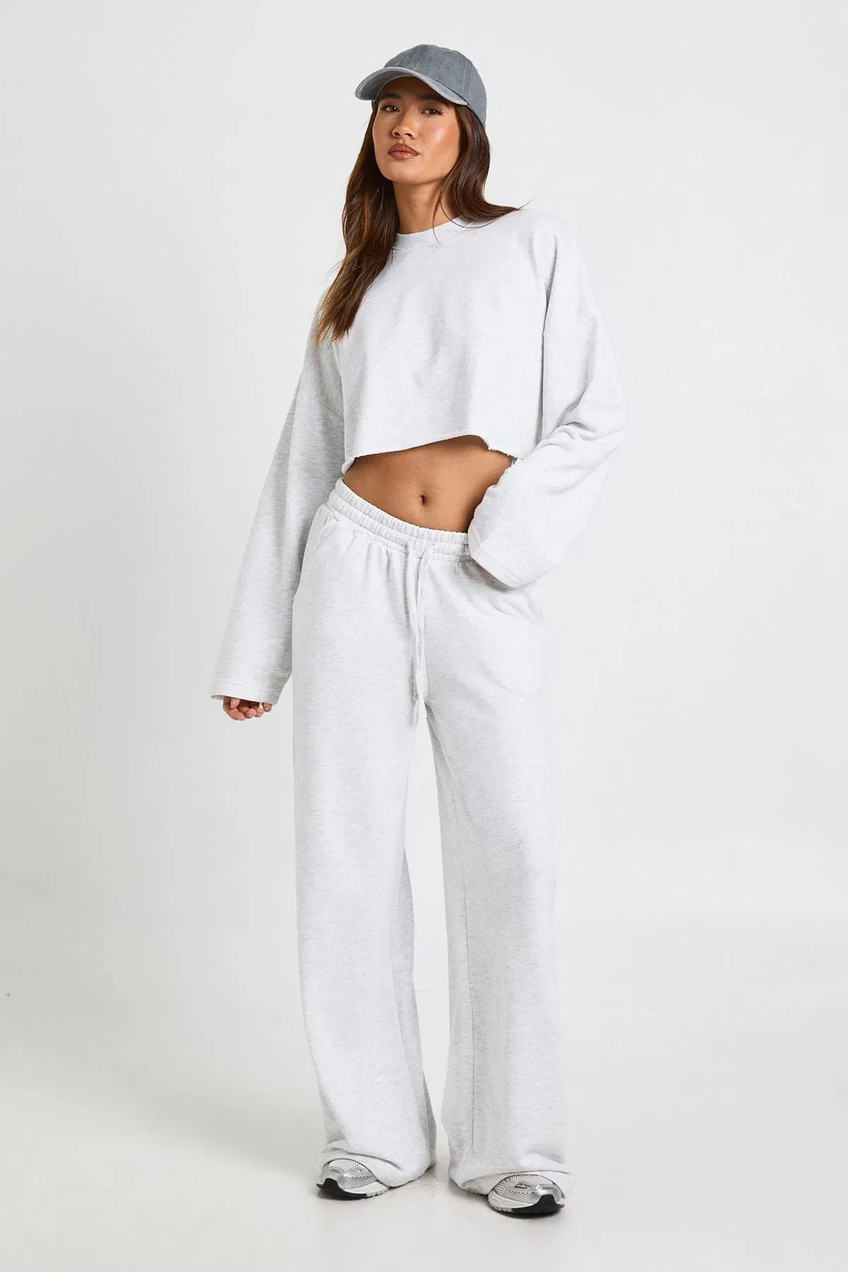 Boxy Crop Sweatshirt Tracksuit