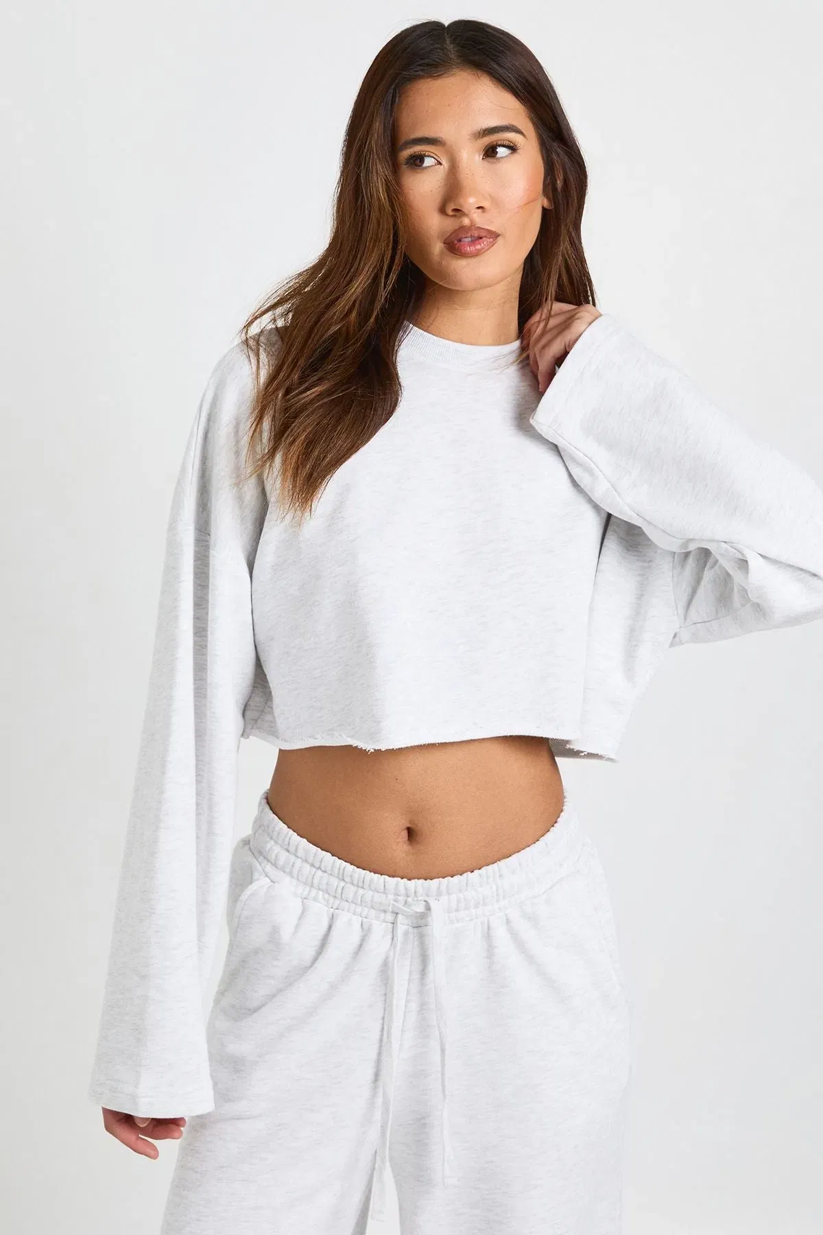 Boxy Crop Sweatshirt Tracksuit