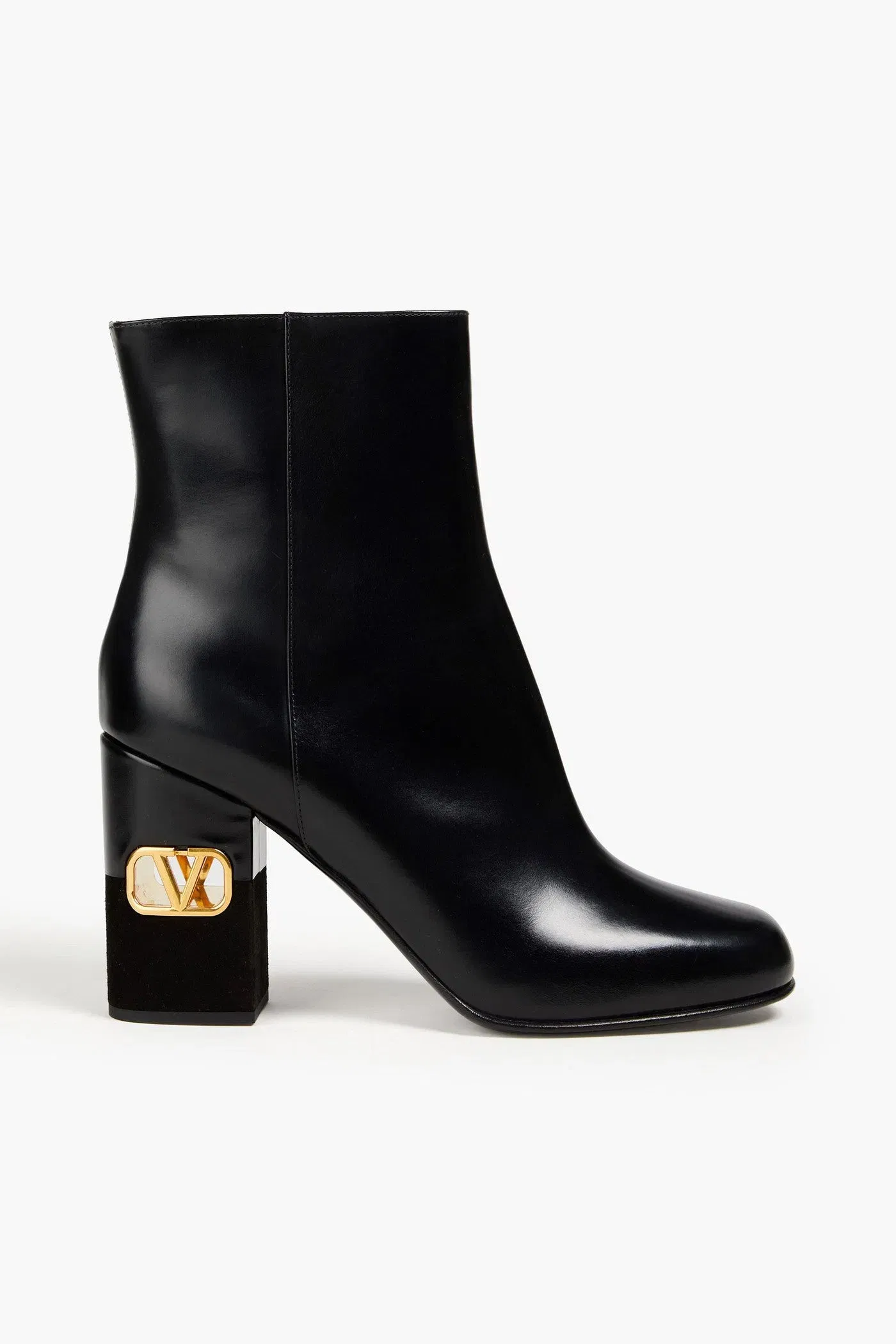 Valentino Garavani Heritage Vlogo Leather Ankle Boots Black Women's