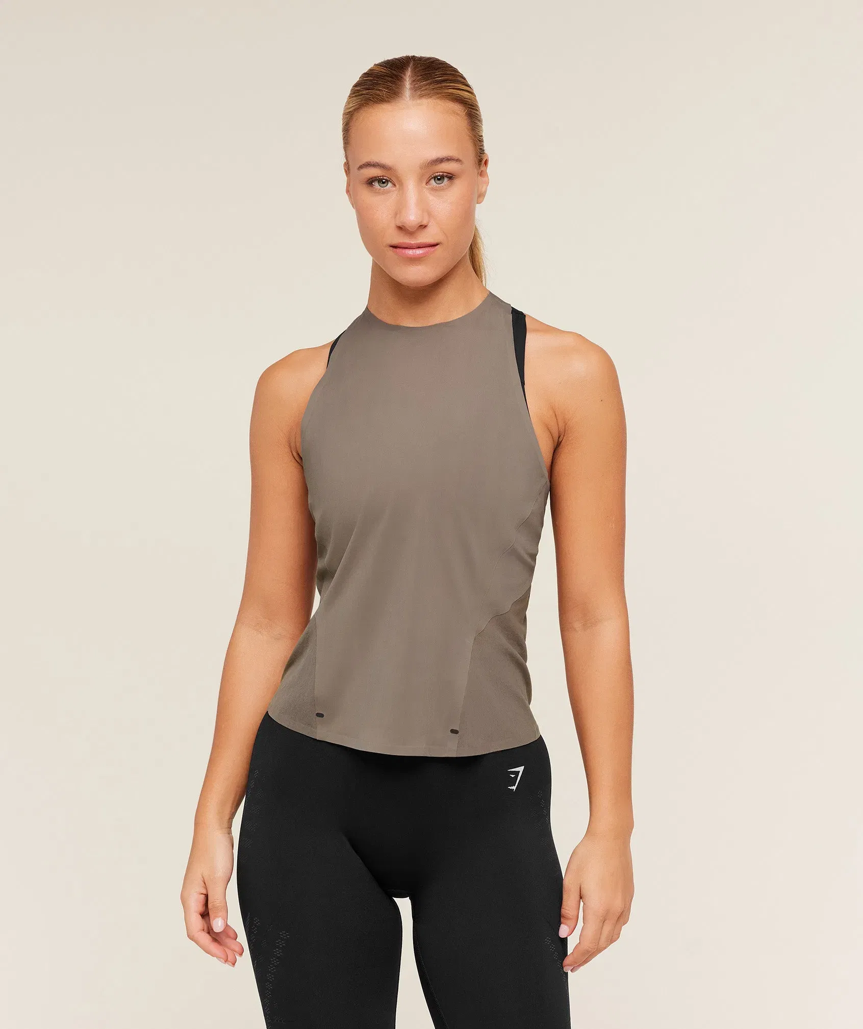 Gymshark Running Elite Loose Fit Tank - Camo Brown