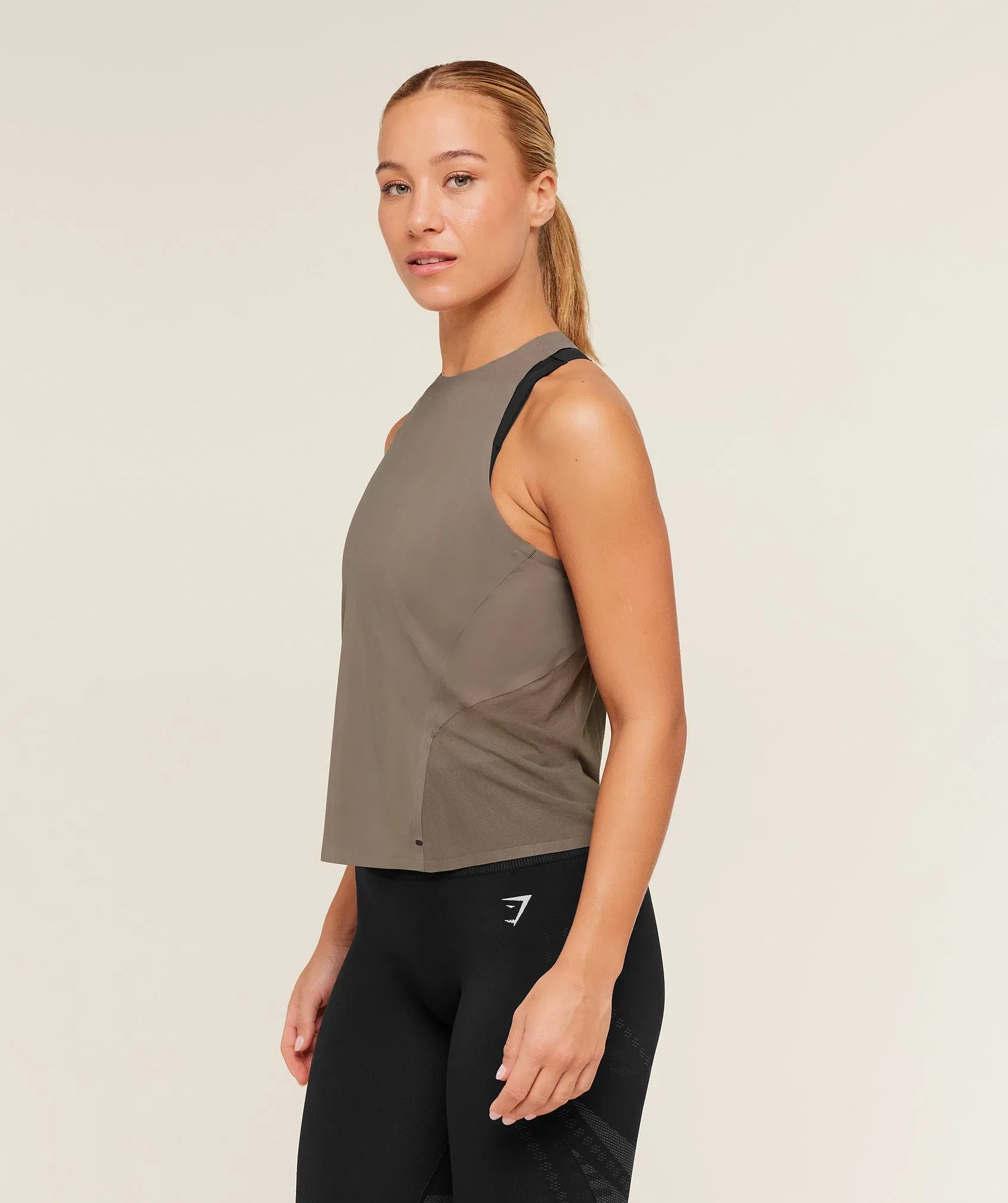 Gymshark Running Elite Loose Fit Tank - Camo Brown