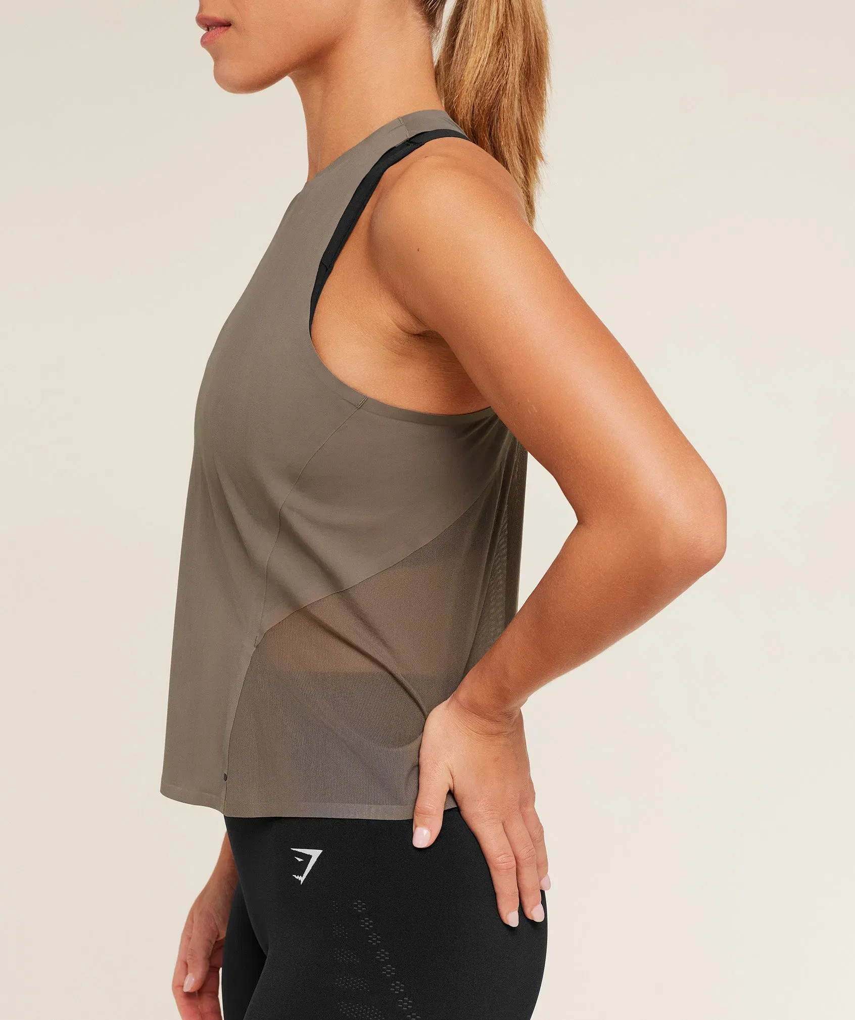 Gymshark Running Elite Loose Fit Tank - Camo Brown