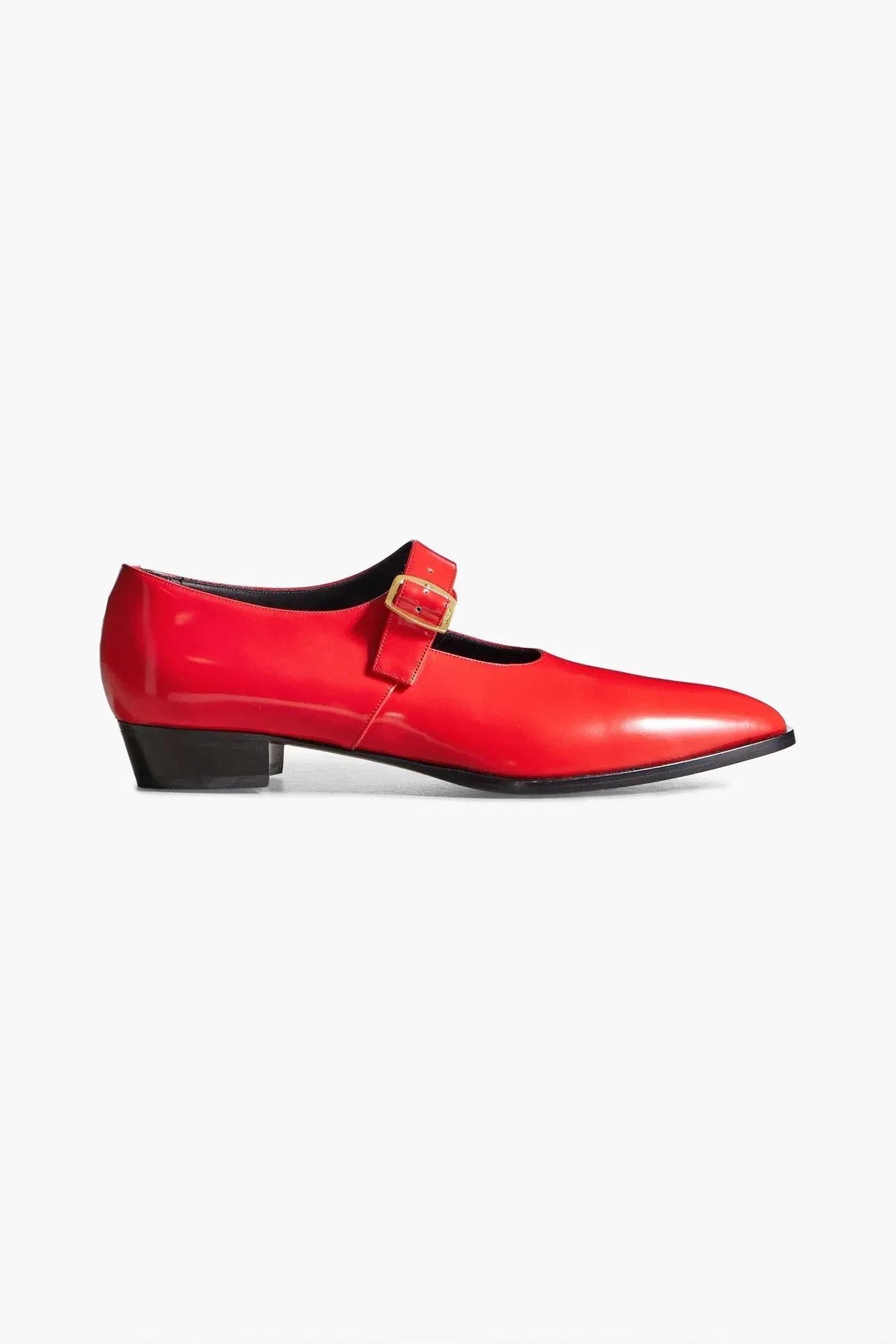 Bally Gerwin Glossed-Leather Mary Jane Flats Red Women's