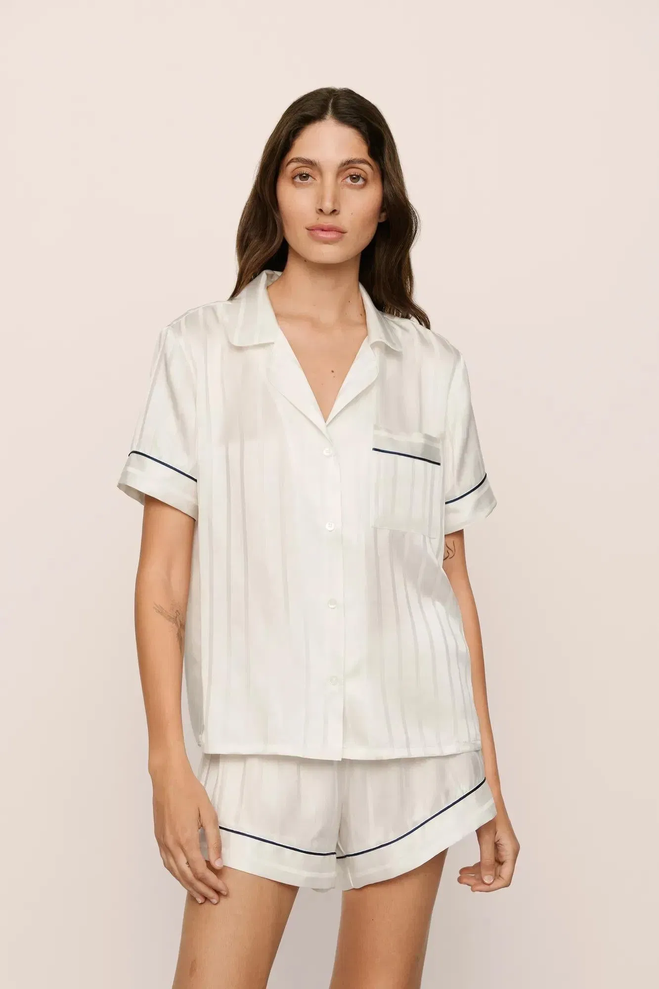 Inez Washable Silk Jacquard Short PJ Set