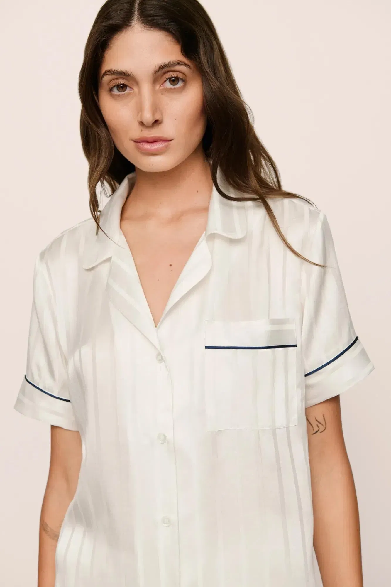 Inez Washable Silk Jacquard Short PJ Set