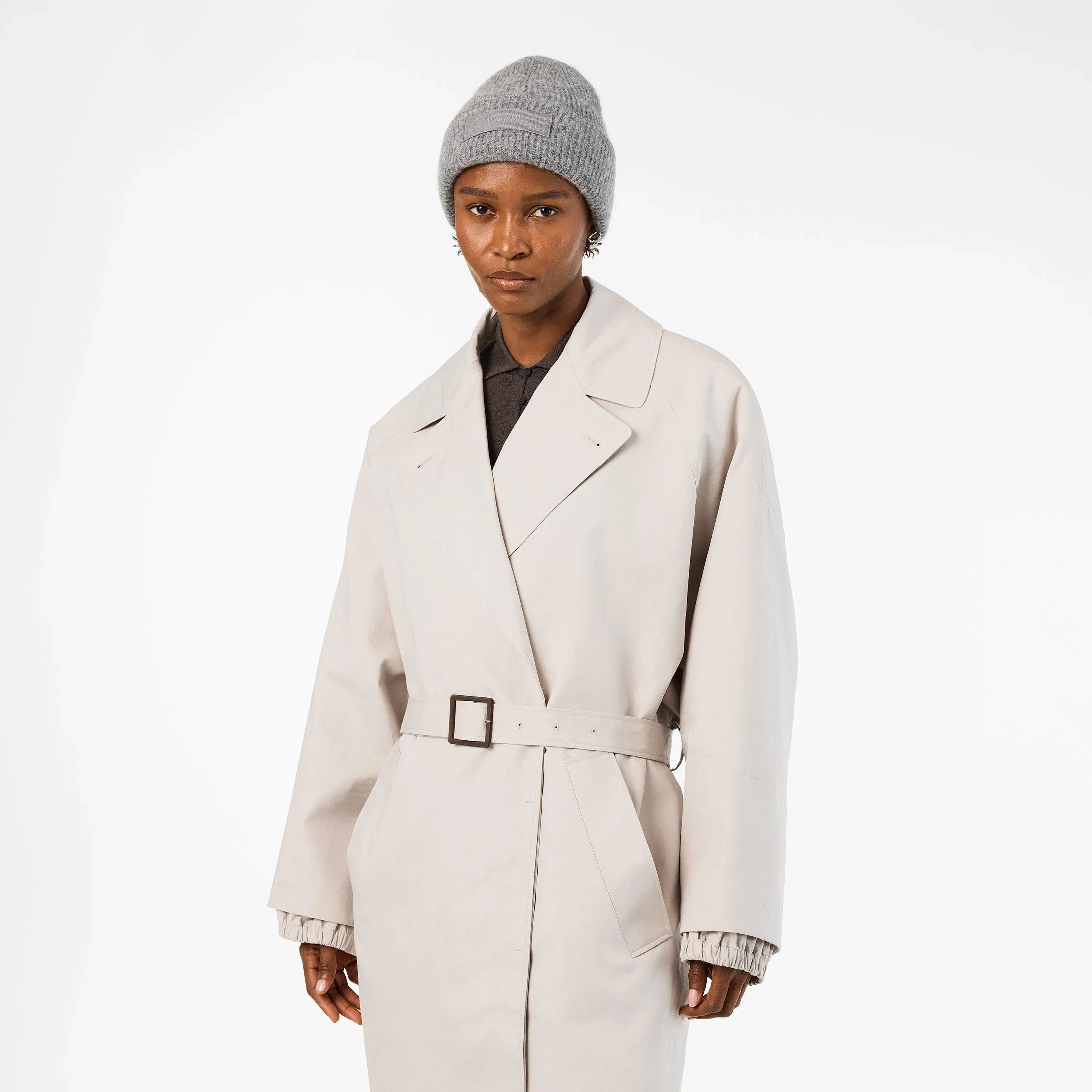 Jacquard Mid-Length Textured Trench Coat