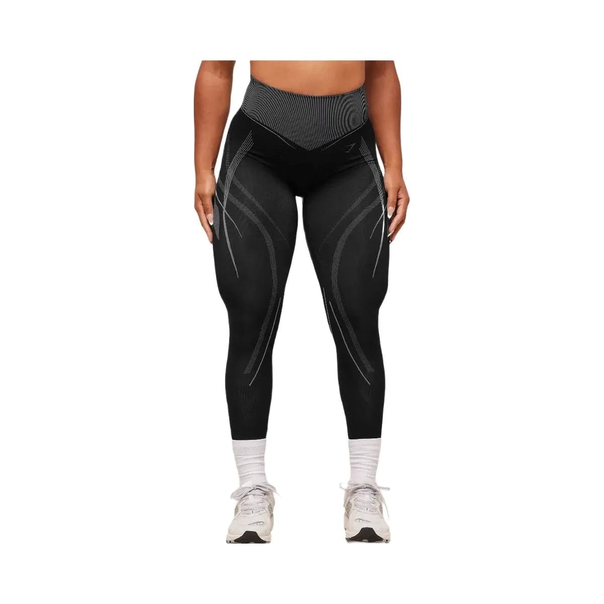 Gymshark x Analis Seamless Leggings - Black/Silver Grey