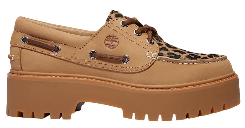 Timberland Stone Street Platform Boat Leopard Print (W)