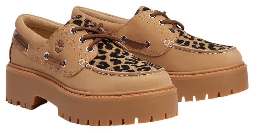 Timberland Stone Street Platform Boat Leopard Print (W)