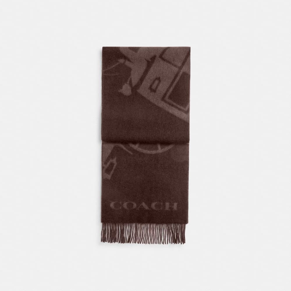 Coach Horse And Carriage Cashmere Muffler Maple